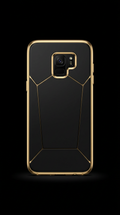 Black and gold leather phone case